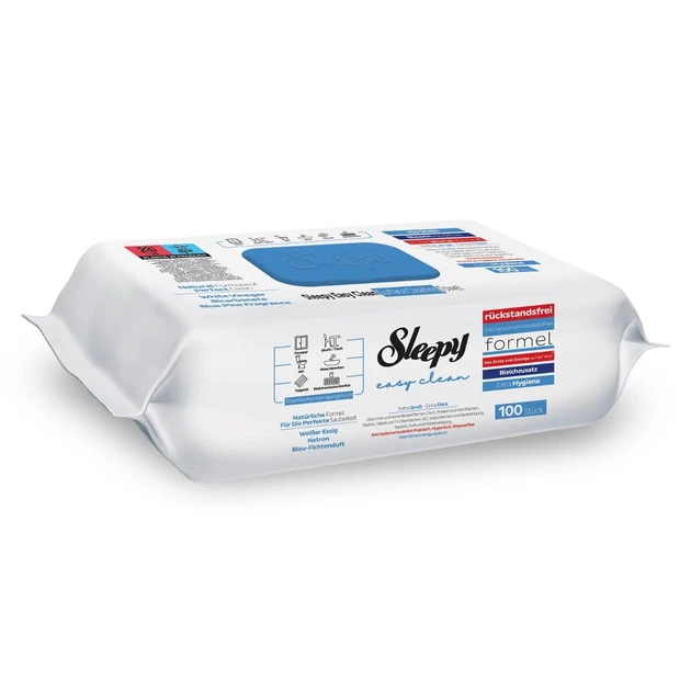 Вологі серветки-рушники для прибирання Sleepy Easy Clean Blue 100 шт, фото 1