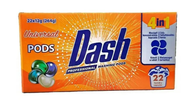 Капсули для прання універсальні Dash 4in1 22 шт, фото 1