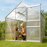 Теплиця з фундаментом 185 x 190 x 195 cm + розсувні двері + крите вікно