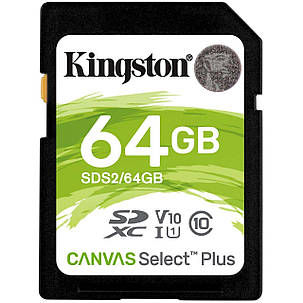 Карта пам'яті Kingston 64GB SDXC class 10 UHS-I U3 Canvas Select Plus, фото 1