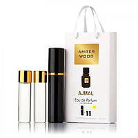 Чоловічі східні парфуми Ajmal Amber Wood 3x15ml — Trio Bag