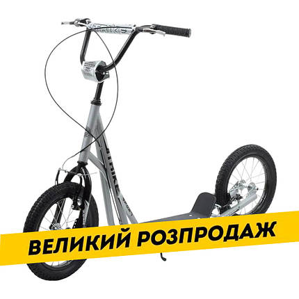 Самокат із надувними колесами 14 дюймів iTrike SR2-045-1-G Сірий, фото 1