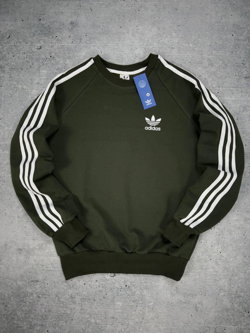 Толстовка Adidas жіноча весняна осіння весняна спортивна кофта світшот адідас хакі