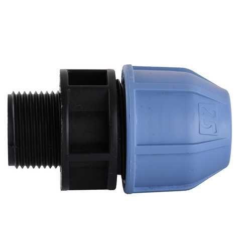 Муфта 25 мм х 1" РЗ (із зовнішньою різзю, ПНД)