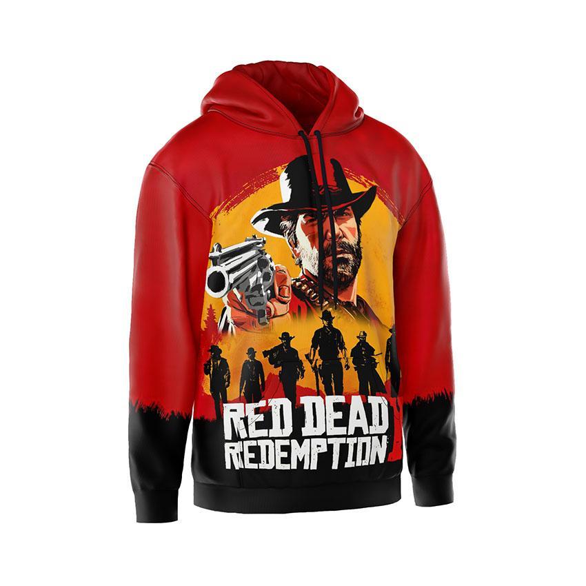 Худі чоловіче з принтом «Вогонь пригод. Adventure Blaze. Red Dead Redemption 2»