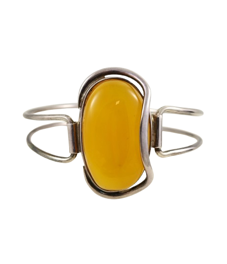 Браслет срібний з бурштином 1068BRC2-m, фото 1