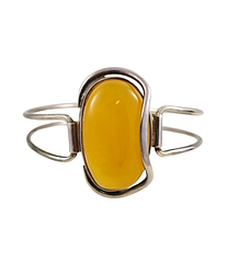 Браслет срібний з бурштином 1068BRC2-m