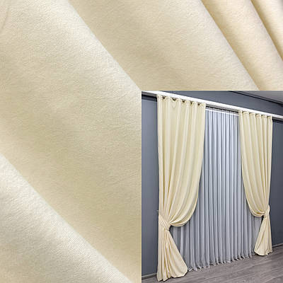 Комплект штор (2шт. 1,5х2,95м.) мікровелюр, колекція "Petek YL". Колір кремовий. Код 1704ш 33-0599