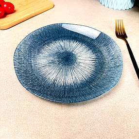 Скляна персональна тарілка 21 см Синя Artasym Starmarble Cadet Luminarc, фото 1