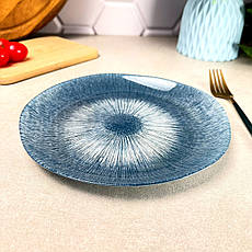 Скляна персональна тарілка 21 см Синя Artasym Starmarble Cadet Luminarc, фото 3