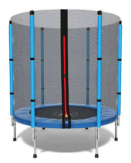 Батут дитячий кімнатний Atleto 140 см з сіткою синій