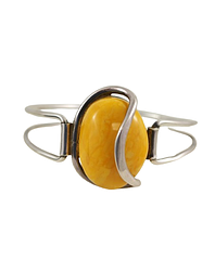 Срібний браслет з натуральним балтійським бурштином 1067BRC2-m