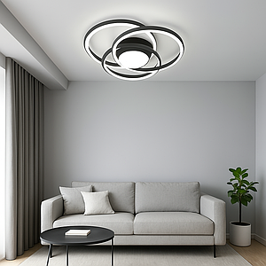 Світлодіодна Led люстра 100W з пультом, чорна, освітлення до 20 м² FORSAGE