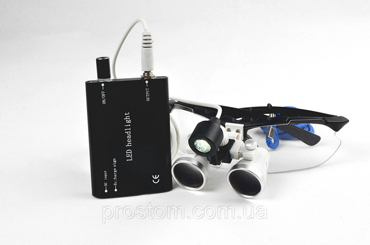 Бінокуляри 3.5-420 + LED (чорні) комплект в кейсі