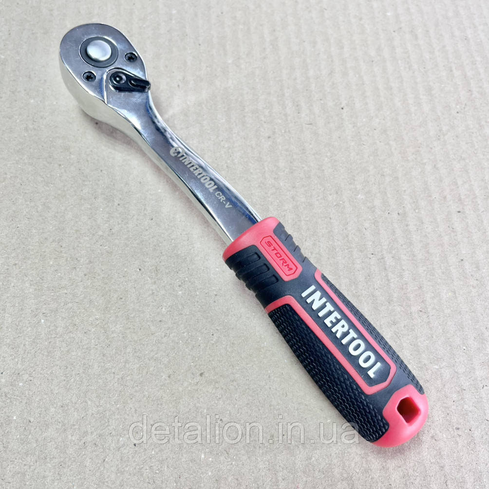 Ручка з храповим механізмом на 72 зуби 3/8", Cr-V STORM INTERTOOL ET-8002, фото 1