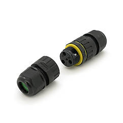 Кабельний з'єднувач EW-M16-3P, під кабель 3,5-7 мм, 3P, 17.5A, 450V, Black