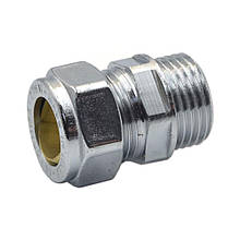 Муфта обтискна для мідних труб Comisa D 15x1/2" (НР) хромована різьбова 8106103