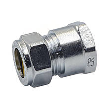 Муфта обтискна для мідних труб Comisa D 15x1/2" (ВР) хромована різьбова 8106105