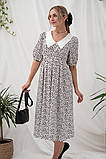 Трендова сукня для вагітних та годування Georgia молочна з чорним принтом, фото 2