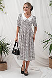 Трендова сукня для вагітних та годування Georgia молочна з чорним принтом, фото 4
