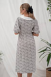 Трендова сукня для вагітних та годування Georgia молочна з чорним принтом, фото 5