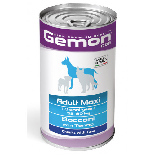 Вологий корм для собак великих порід GEMON (Жемон)DOG WET Maxi Adul шматочки з тунцем 1.25 к
