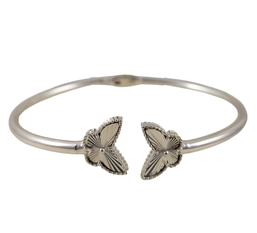 Браслет золотий жорсткий незамкнуте кільце без вставок "Метелики" 1-баб, фото 1