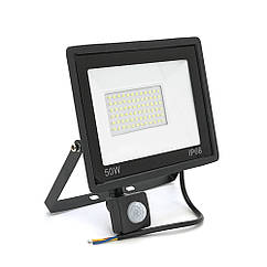 Прожектор LED з датчиком руху Ritar ZB-PGGY-50W, 50W, SMD2835, IP65, 4000 Lm, 6500 K (100%), Ra>70,