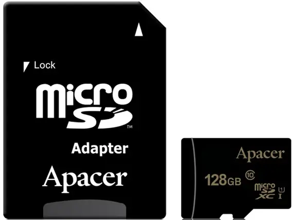 Карта памяти MicroSDHXC 128GB UHS-I Class 10 Apacer + SD adapter, фото 1