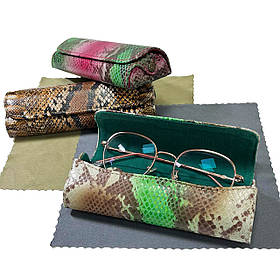 Футляр для окулярів Acropolis Ф-60/11 Snake, натуральна шкіра, преміум, "зміїний" принт, велюр, жорсткий каркас