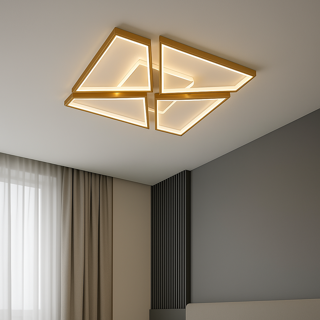 Світлодіодна стельова Led люстра 165W з пультом, золото та білий, до 18 м² (SY-9309/S PLG+WH)