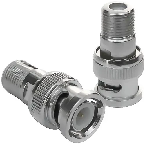 Перехідник штекер BNC — гніздо F, металевий корпус