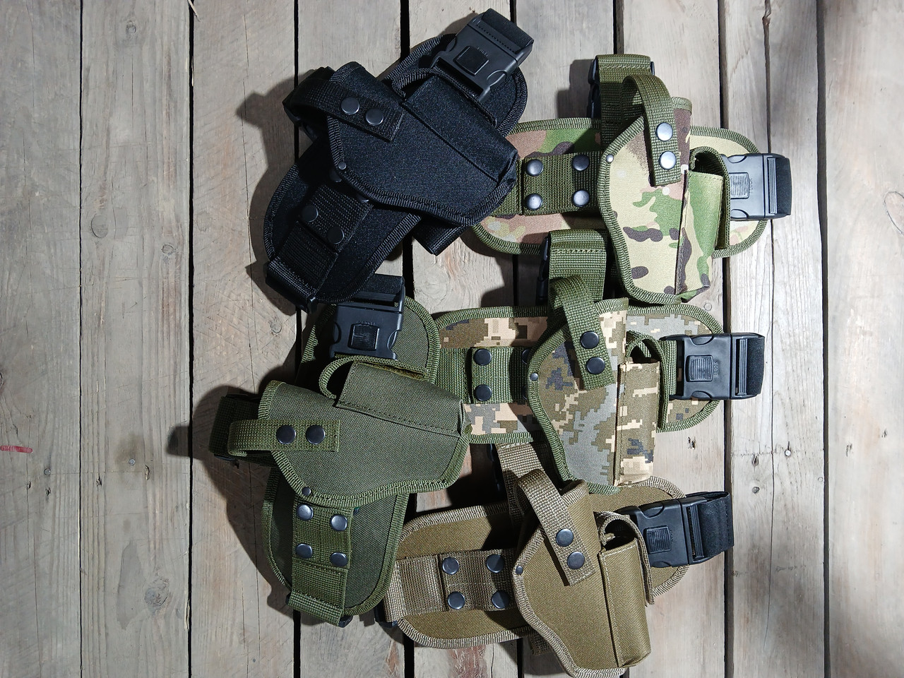 Кобура на стегно для ТТ з платформою та з кишенею для магазину (oxford 600d) Чорний, Хакі, Мультикам, Койот, фото 1