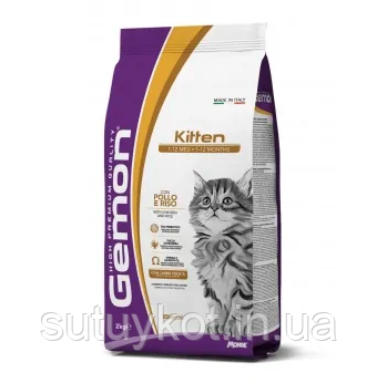 Сухий корм для кошенят Gemon Kitten збалансований раціон з куркою та рисом 2 кг