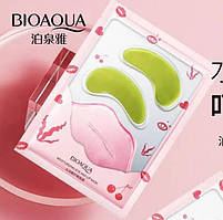 Набір гідрогелевих патчів для очей і губ зволожувальних, розгладжувальних, проти набряків і сухості з екстрактом морських водоростей і