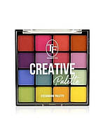 Набір тіней для макіяжу FT COSMETICS CREATIVE PALETTE тон 01 Кольорова 16 кольорів