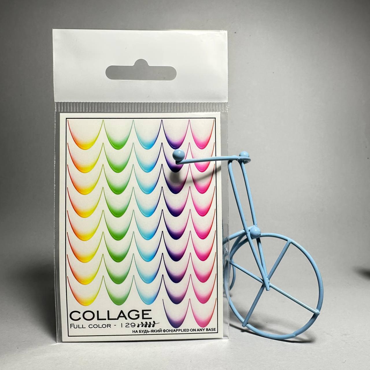 Наклейки для дизайну нігтів COLLAGE 129 (водна основа)