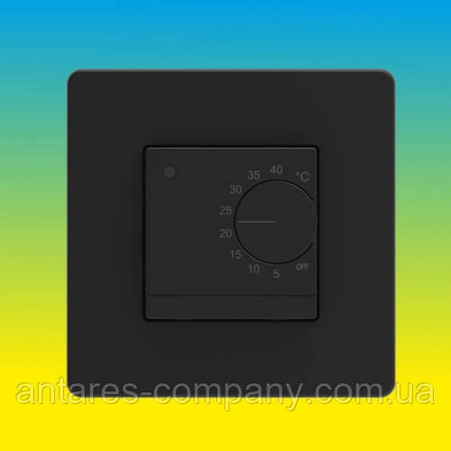 Механічний терморегулятор in-therm RTC 19 sl  чорний (в рамки від фурнітури Legrand Valena та Schneider Unica)