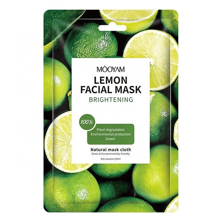 Тканинна маска з лимоном для яскравості шкіри MOOYAM Lemon Facial Mask Brightening