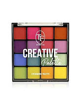 Палітра тіней для макіяжу FT COSMETICS CREATIVE PALETTE тон 01 Яскраві кольори 16 відтінків