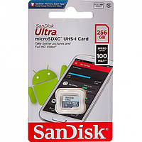 Картка пам'яті SanDisk 256 GB microSDXC 10 UHS-I Ultra флешка для телефона, планшета, камери