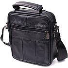 Практична вертикальна сумка з ручкою для чоловіків з натуральної шкіри Vintage 22864 Чорний, фото 2