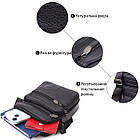 Практична вертикальна сумка з ручкою для чоловіків з натуральної шкіри Vintage 22864 Чорний, фото 4