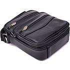 Практична вертикальна сумка з ручкою для чоловіків з натуральної шкіри Vintage 22864 Чорний, фото 5