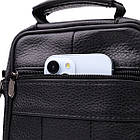 Практична вертикальна сумка з ручкою для чоловіків з натуральної шкіри Vintage 22864 Чорний, фото 7