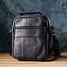 Практична вертикальна сумка з ручкою для чоловіків з натуральної шкіри Vintage 22864 Чорний, фото 10
