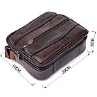 Горизонтальна зручна сумка з ручкою для чоловіків з натуральної шкіри Vintage 22940 Коричневий, фото 3