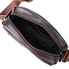 Горизонтальна зручна сумка з ручкою для чоловіків з натуральної шкіри Vintage 22940 Коричневий, фото 6