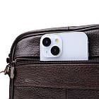 Горизонтальна зручна сумка з ручкою для чоловіків з натуральної шкіри Vintage 22940 Коричневий, фото 7