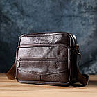 Горизонтальна зручна сумка з ручкою для чоловіків з натуральної шкіри Vintage 22940 Коричневий, фото 9